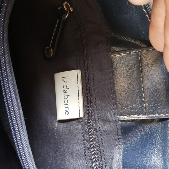 Liz Claiborne Blue Leatherlike Purse - Picture 5 of 8